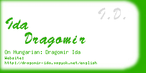ida dragomir business card
